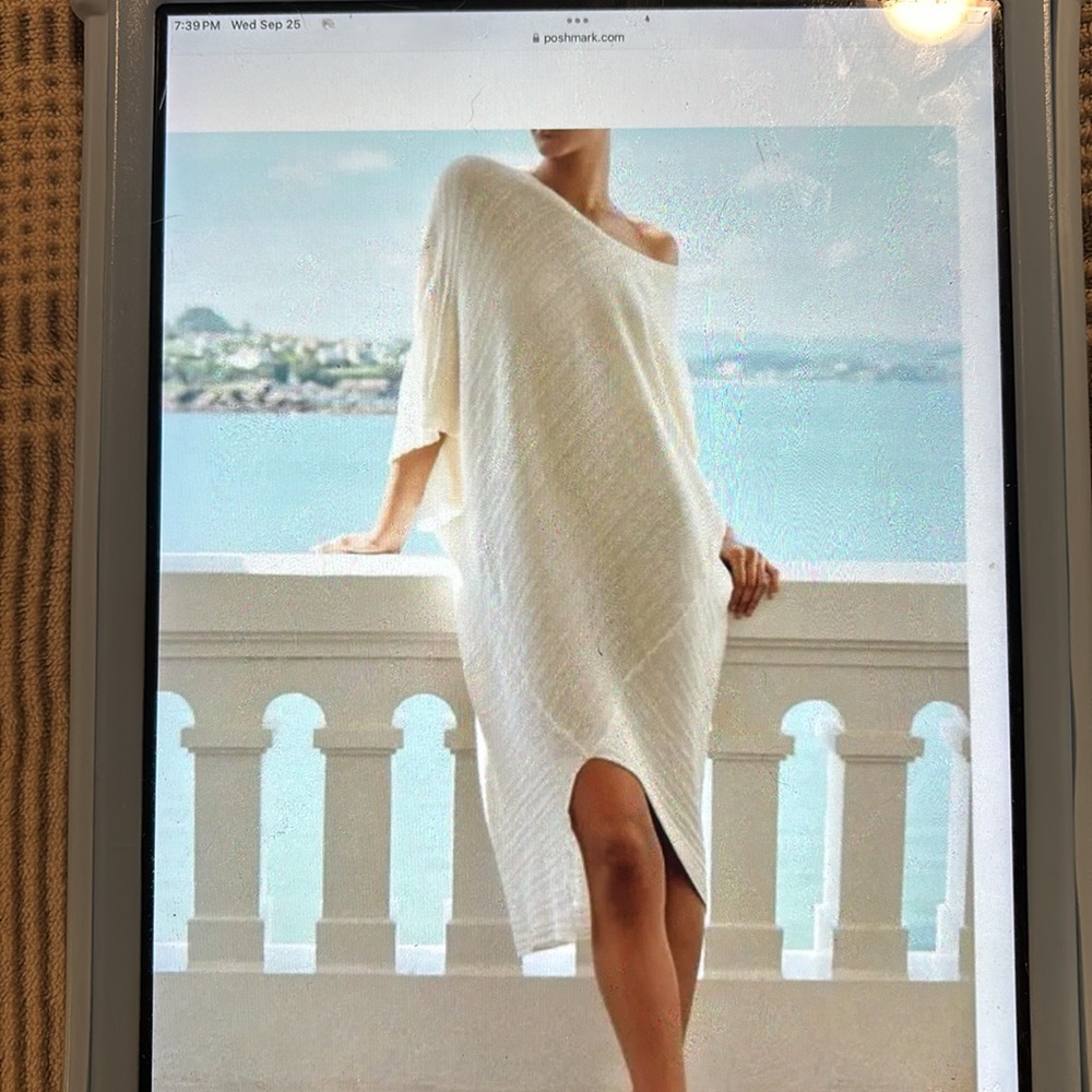 Zara asymmetrical off white dress size l/xl